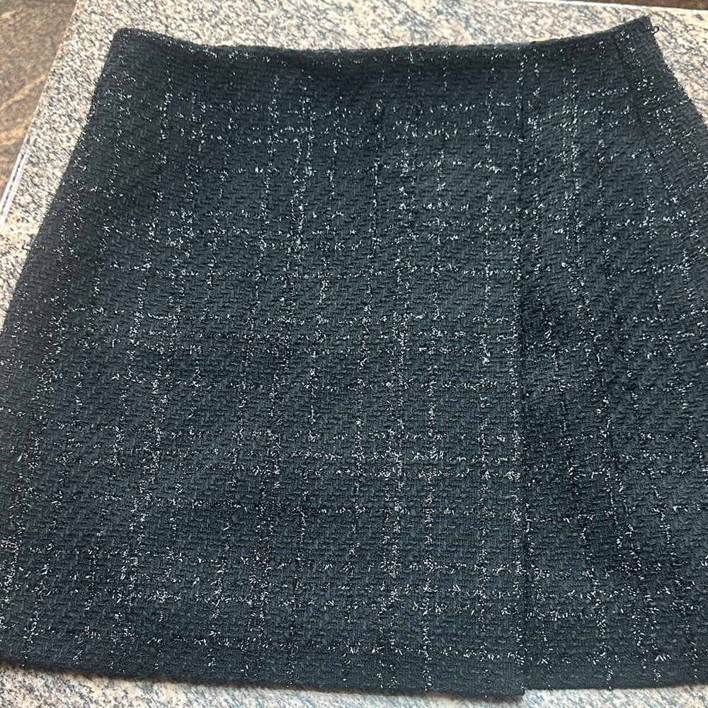 Elegant Black Tweed Mini Skirt